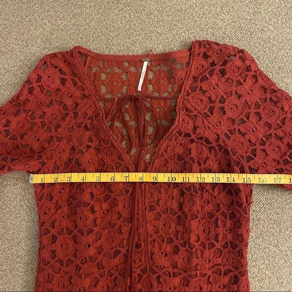 🎊 HP🎉 Free People Back to Back Rust Crotchet Mini Dress - Picture 6 of 10